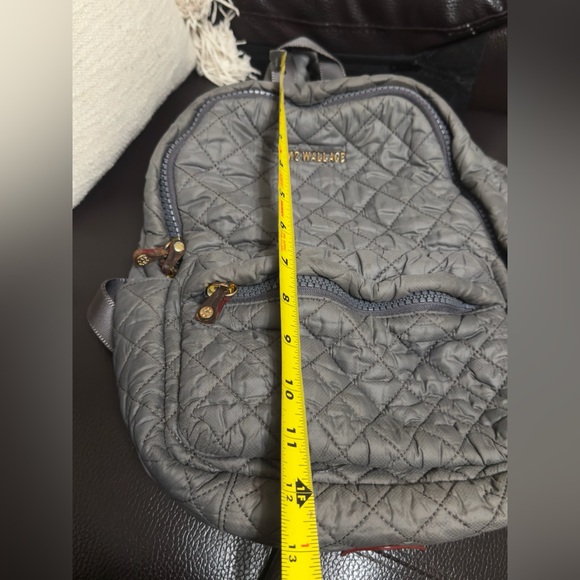 MZ Wallace Gray Quilted Backpack with Metallic Hardware - Picture 13 of 17